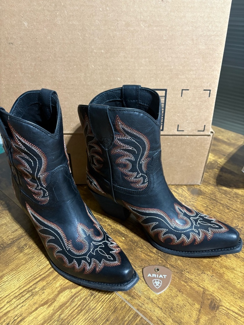 ARIAT WOMEN'S CHANDLER WESTERN BOOT - SPADE BLACK-8,5
